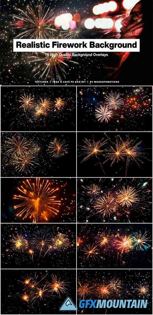 Realistic Firework Background Overlay