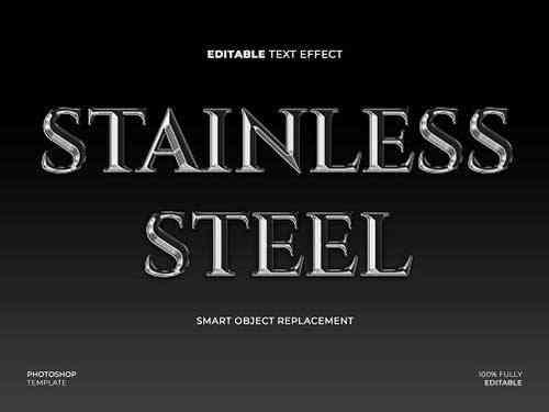 Stainless Steel Text Effect