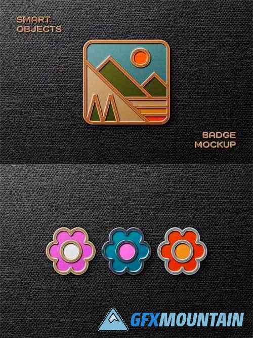 Vintage Enamel Pin Mockup