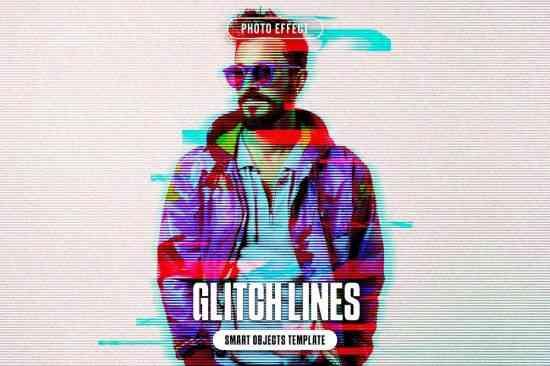 Glitch Lines Photo Effect