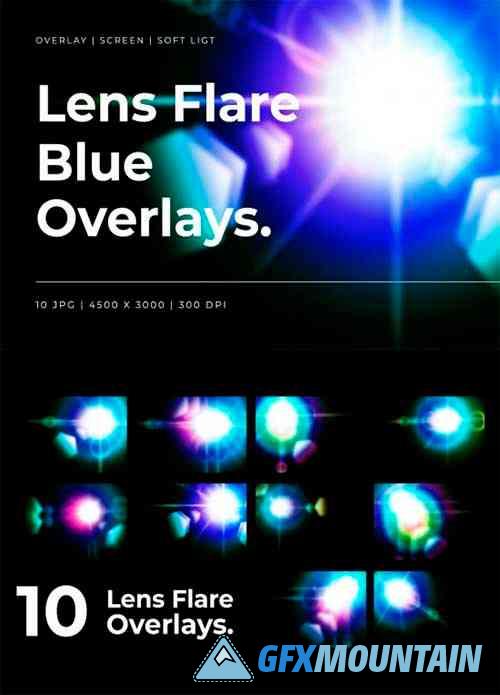 Lens Flare Blue Overlay