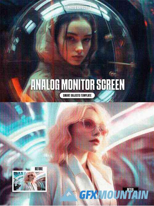 Analog Monitor Screen Photo Effect