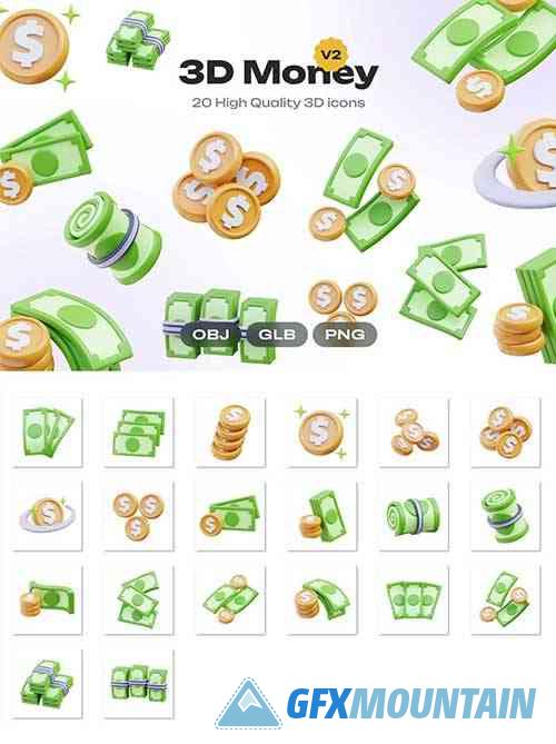 3D Money Icons Vol. 2