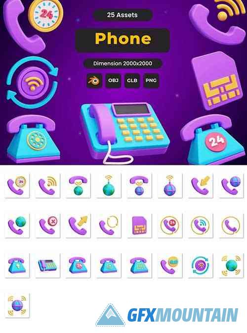 Phone 3D Icons