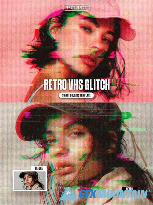 Retro VHS Glitch Photo Effect