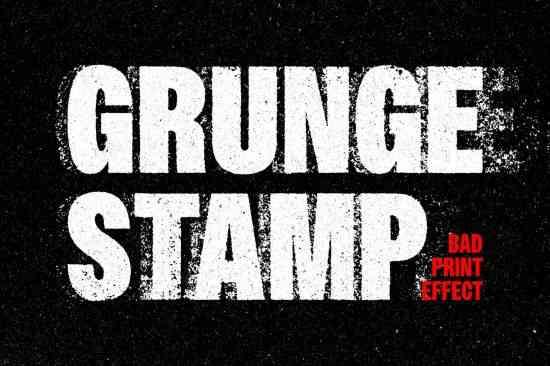 Grunge Print Stamp Text Effect