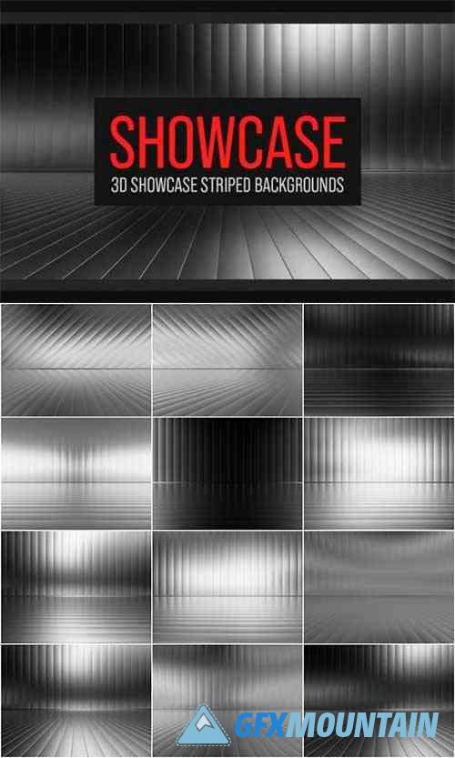 White & Black 3D Showcase Striped Backgrounds