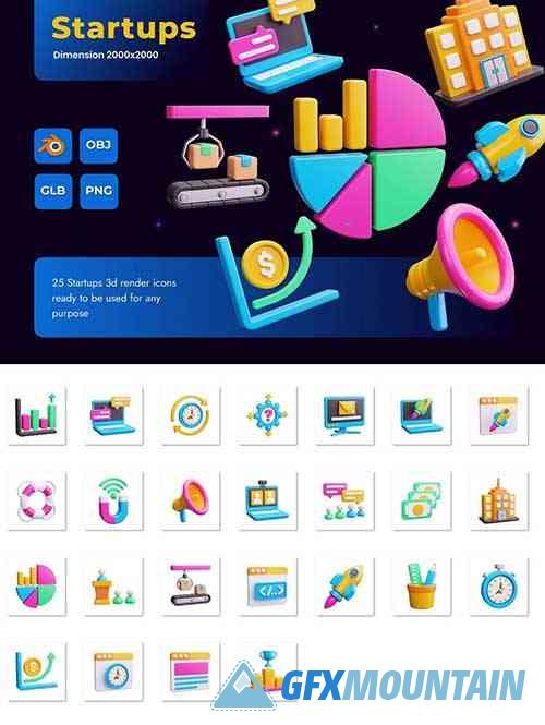 Startups 3D Icons