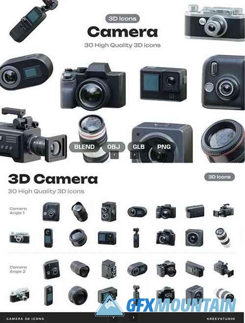 Camera 3D Icons