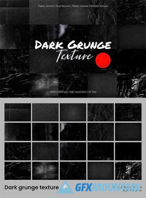 20 dark grunge texture background set