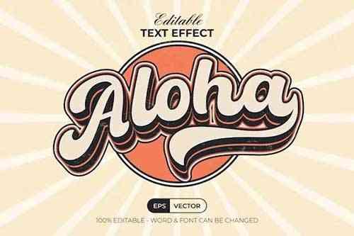 Aloha Text Effect Retro Style