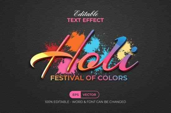 Holi Colorful Text Effect Style