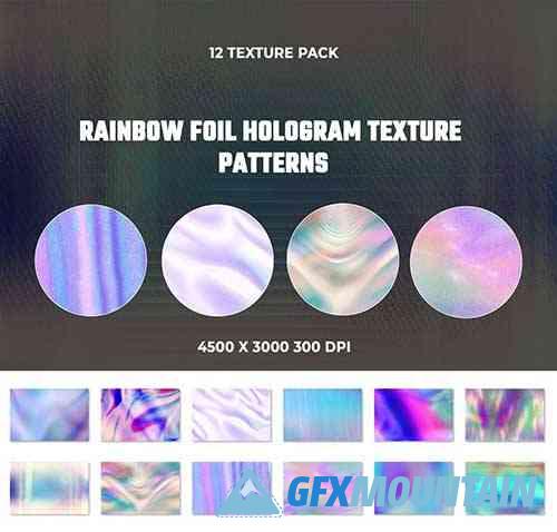 Rainbow Foil Hologram Texture Patterns