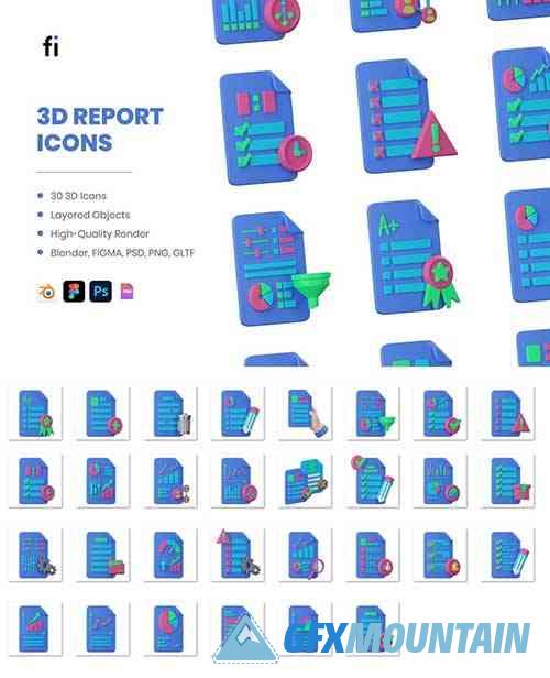 3D Report Icons