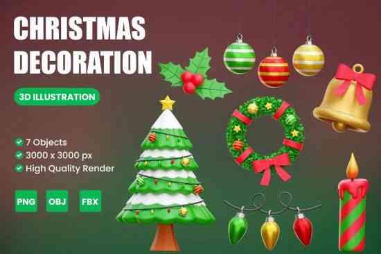 Christmas Decoration 3D Illustration