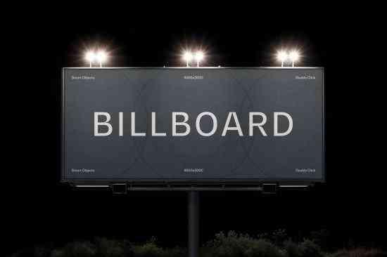 Nighttime Billboard Mockup