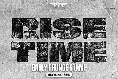 Badly Grunge Stamp Text Effect