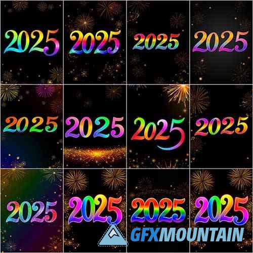 New Year 2025 - Neon Colors Backgrounds