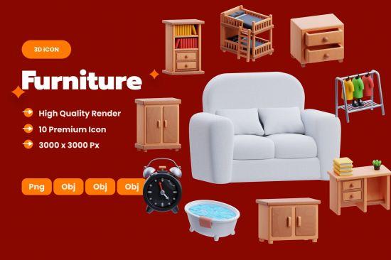 Furniture 3D Icons