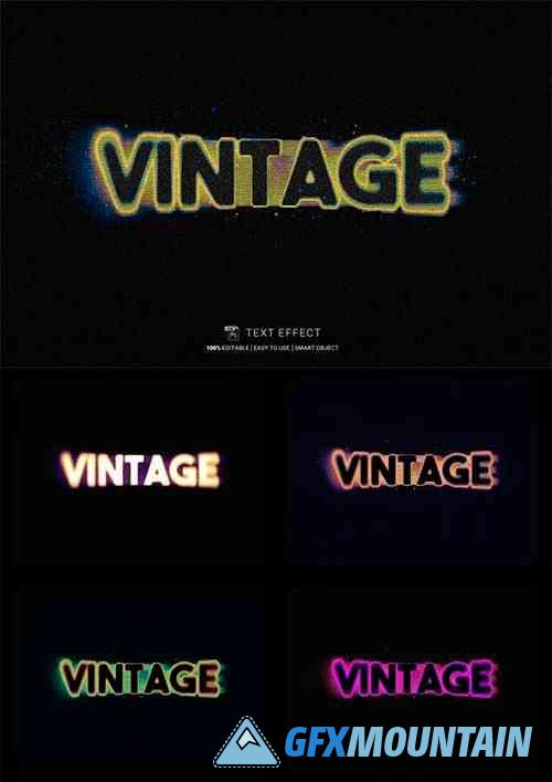 Blurred Vintage Text Effect