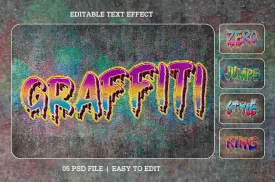 Graffiti Style Editable Text Effect Set