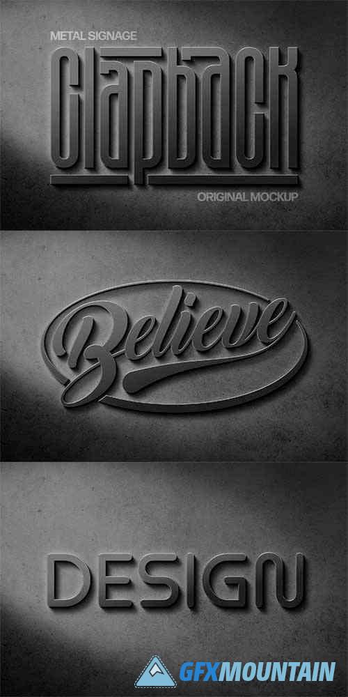 Silver Concrete Logo & Text Effect