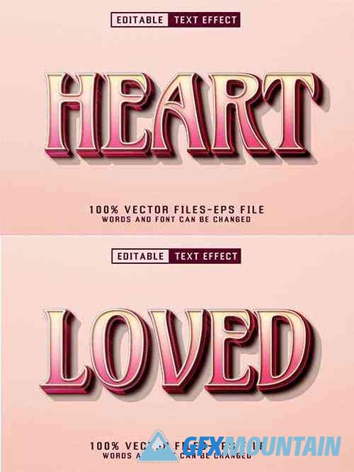 Heart 3d Text - Editable Text Effect