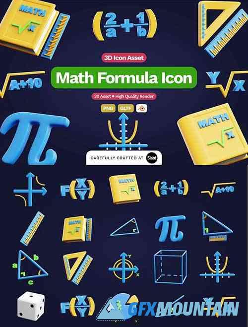 3D Math Formula Icon