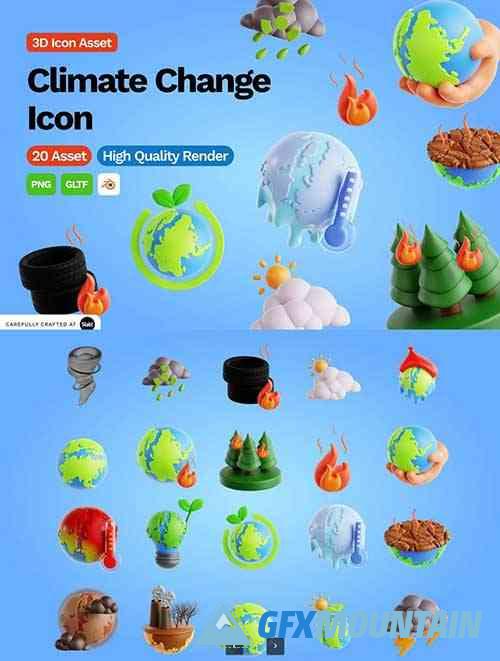 3D Climate Change icon