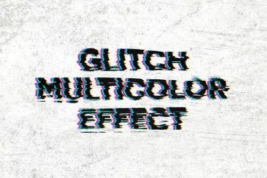 Glitch Multicolor Text Effect