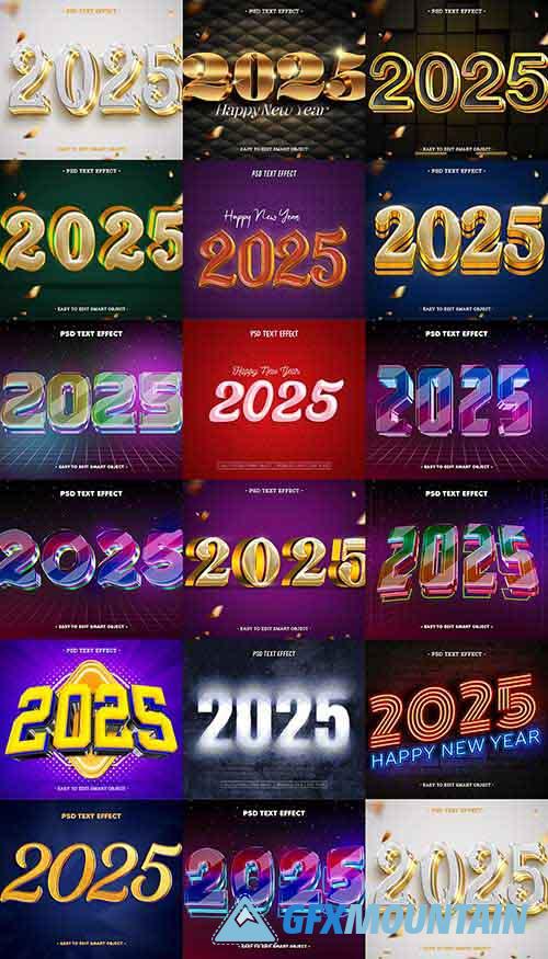 Happy New Year 2025 Editable Text Effects