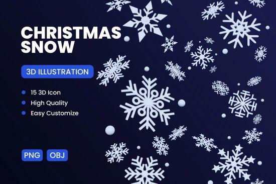 Christmas Snow 3D Icon Pack