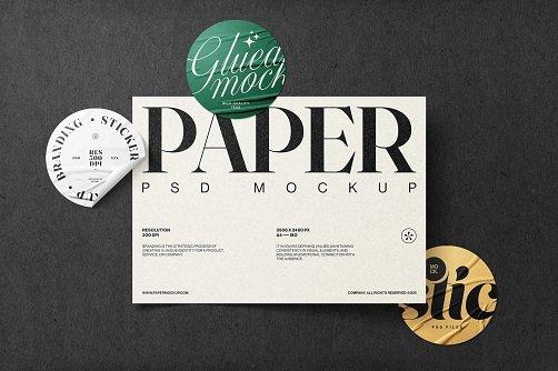 Paper and Sticker Mockup