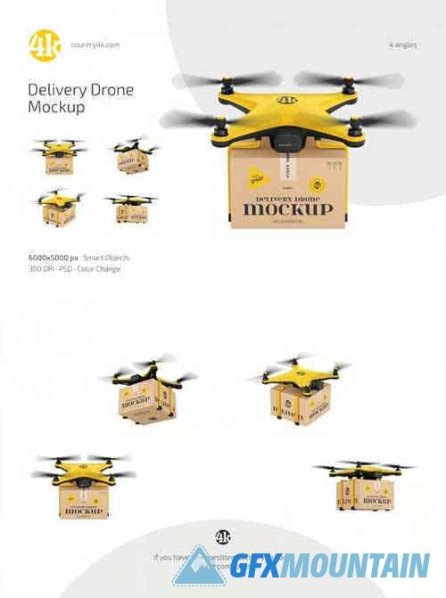 Delivery Drone Mockup Set