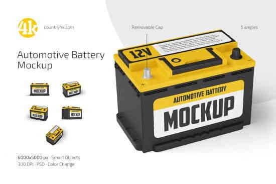 Automotive Battery Mockup Set