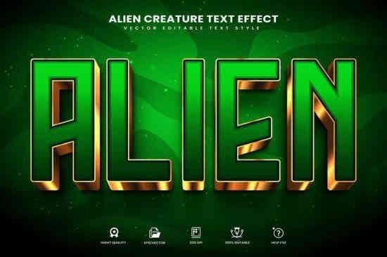 Alien Creature Editable Text Effect