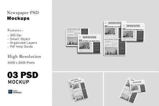 Newspaper PSD Mockups