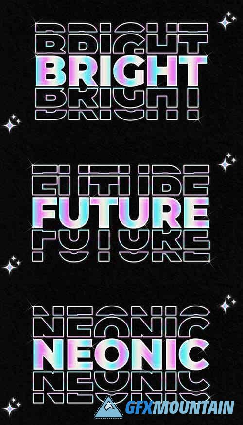 Stacked Holographic Text Effect