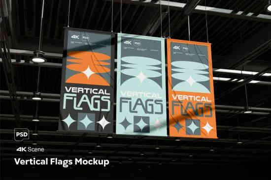 Vertical Flags Mockup