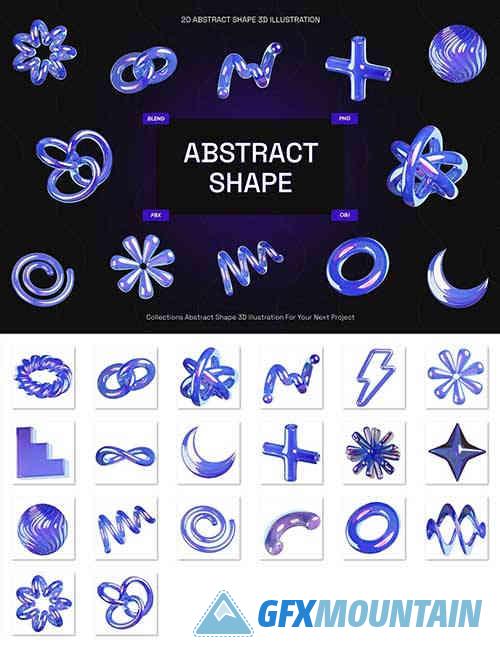 3D Abstract Holographic Shapes