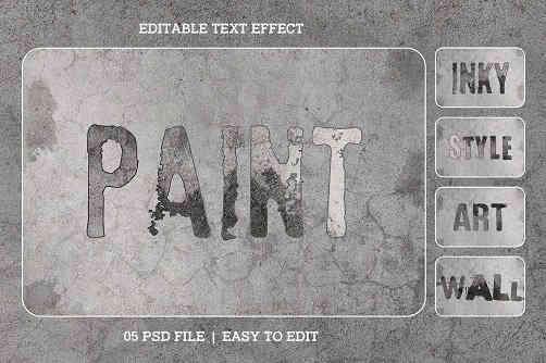 Grunge Paint Editable Text Effect Set