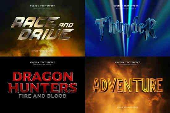 Movie Title Text Effect Mockup Collection