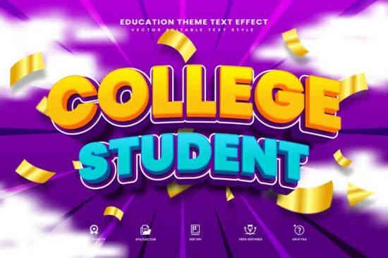 College Student Editable Text Effect