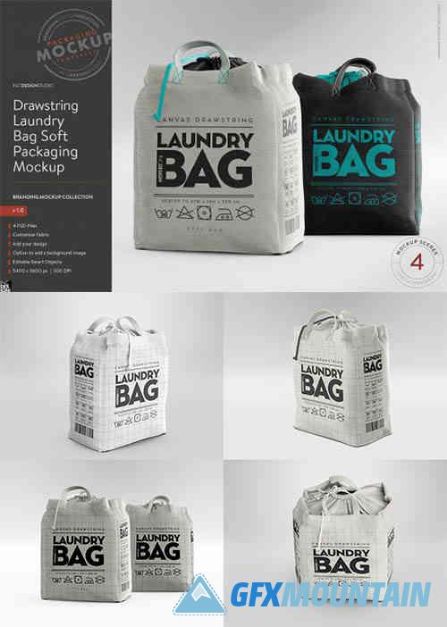 Canvas Laundry Bag Mockup