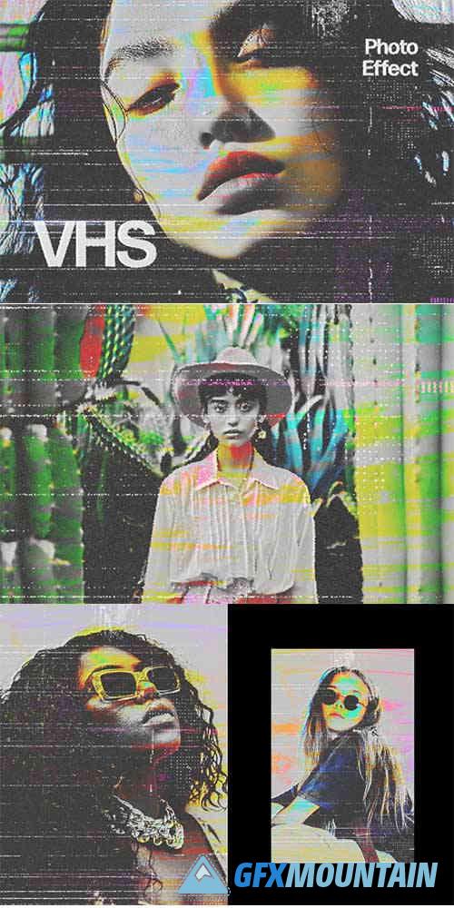 Glitched VHS Photo Effect