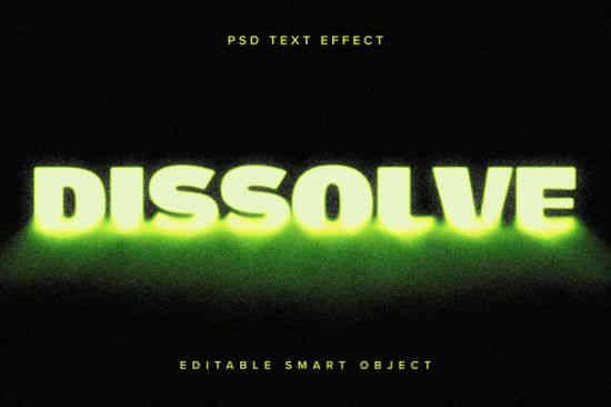 Green Dissolving PSD Text Effect