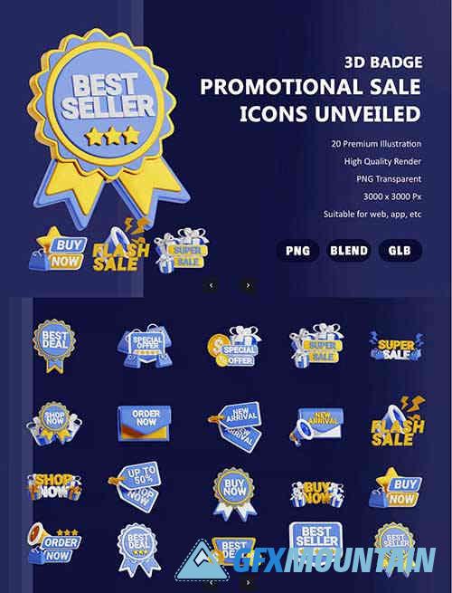 3D Badge Promotion Sale Icons