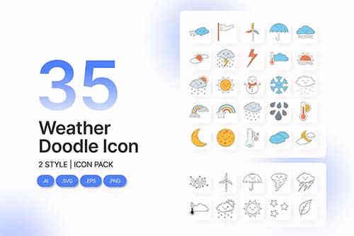 Weather Doodle Icon Pack