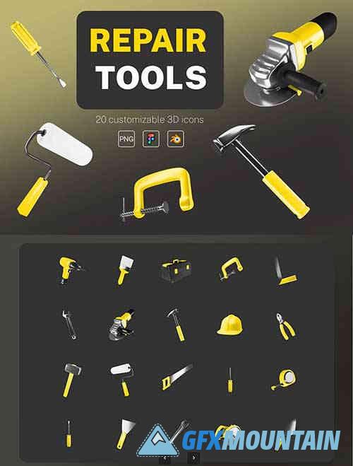 3d icons pack – Repair tools