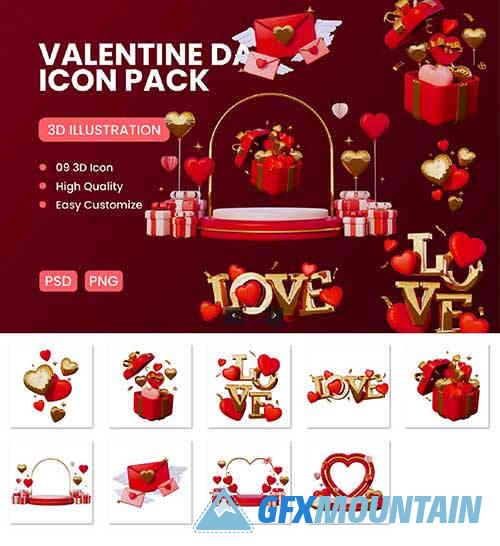 Happy Valentine Day 3D Icon